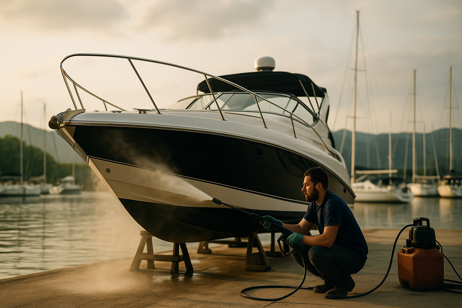 Serviço de manutenção de barcos